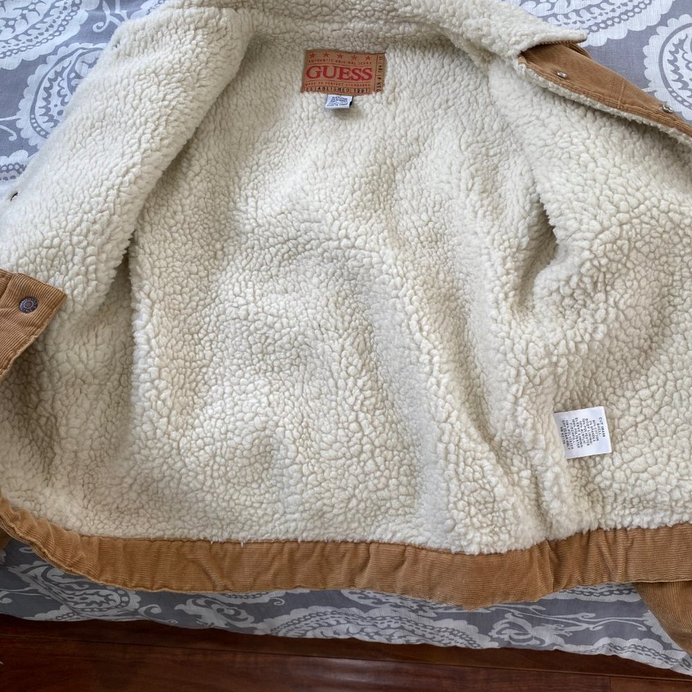 Guess Vintage Corduroy Sherpa Lining Jacket Gem